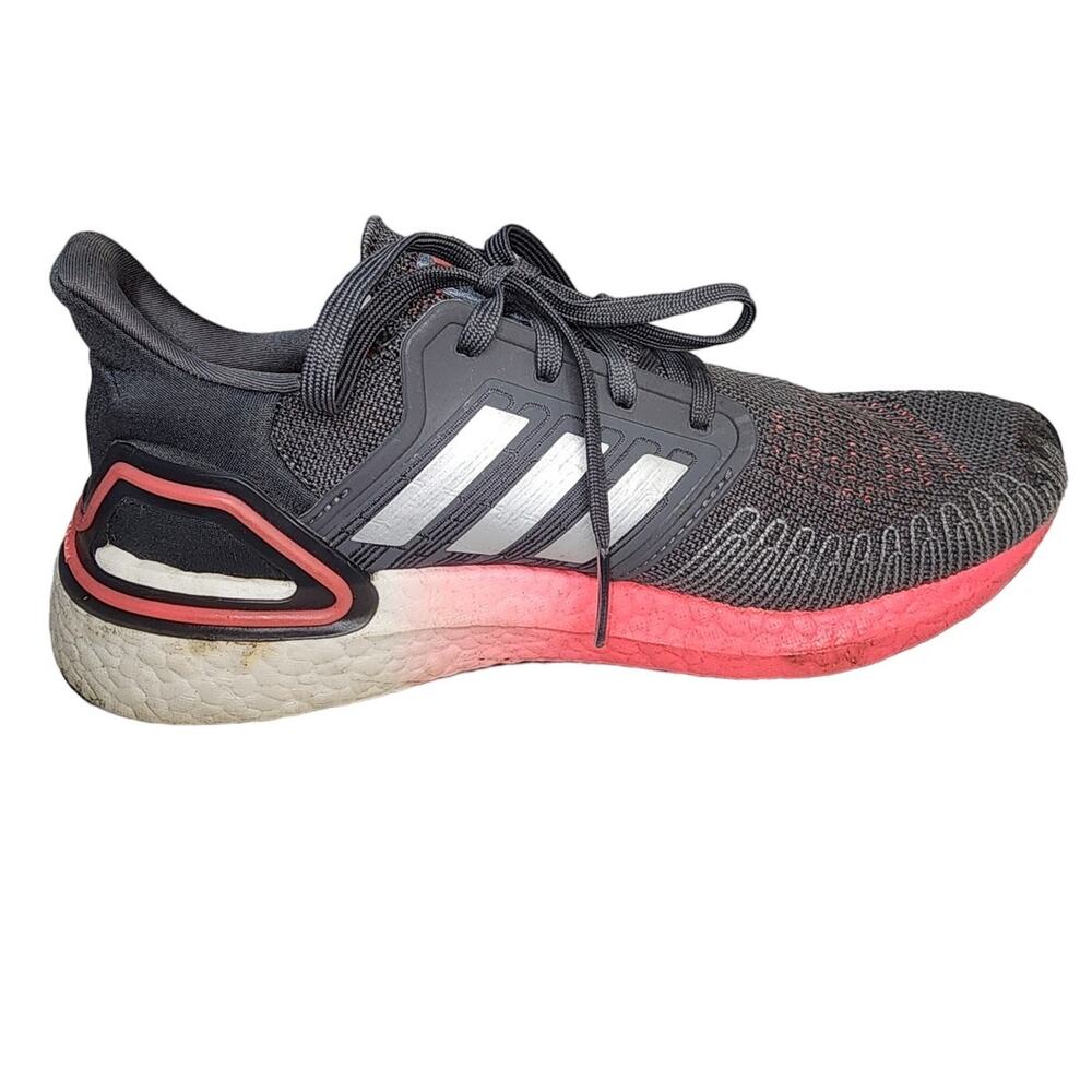 Adidas Ultraboost 20 Womens Size 7.5 Running Shoes Gray Knit Sneaker FV8347 Pink